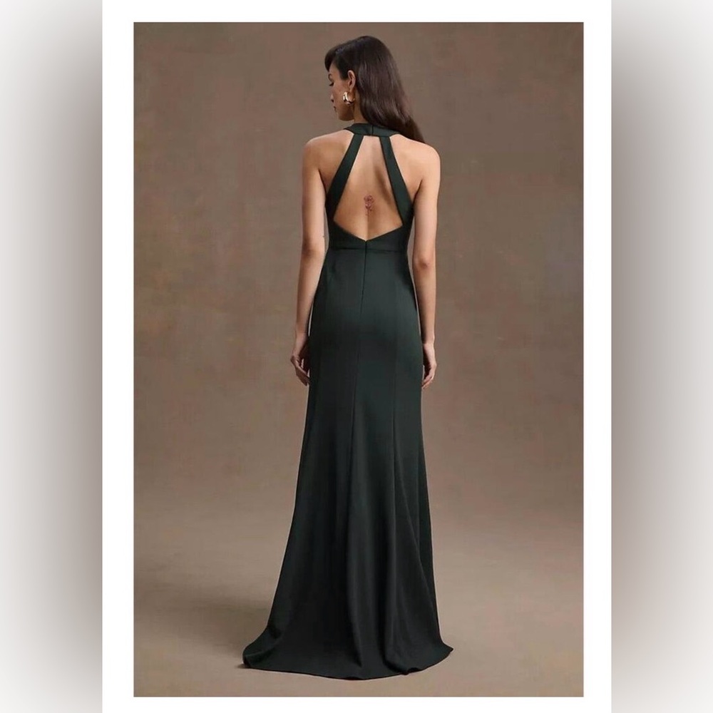 Anthropologie BHLDN Dark Sage Open-Back Formal‎ Gown – Size 18W